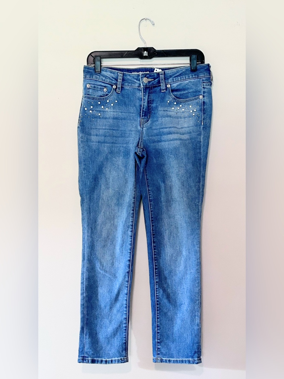 Westport Blue Skinny Jeans with Rhinestone Accents